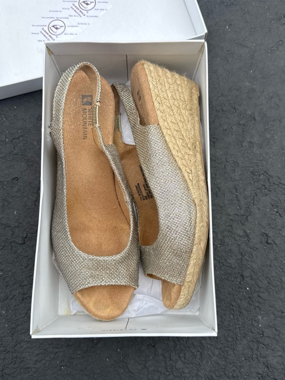 Hush Puppies Silver Espadrille Wedge Peep-Toe
